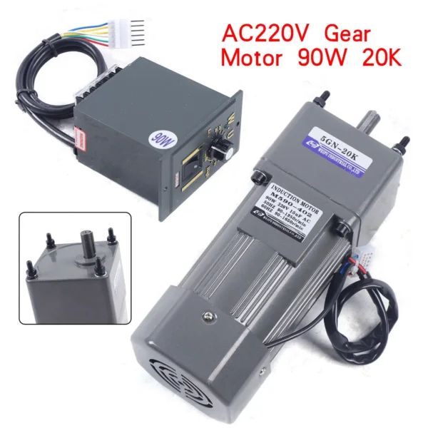 90W Electric Gear Motor 220V 1:20 Speed Reducer