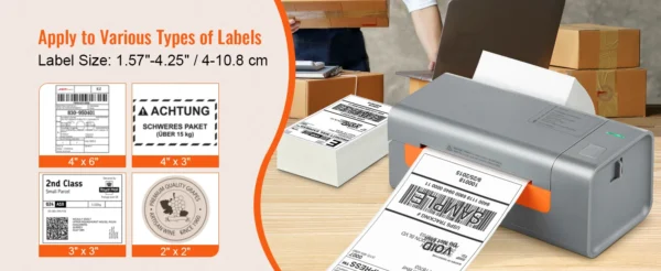 4x6 Thermal Label Printer Auto Recognition Win/Mac/Linux