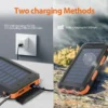 S02c96e04de24416fa73fd09ad8aaf7bfs.webp Solar Power Bank Waterproof Dual USB Charger with LED Flashlight