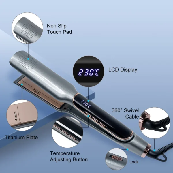 2-in-1 Adjustable Flat Iron for Wet & Dry Hair