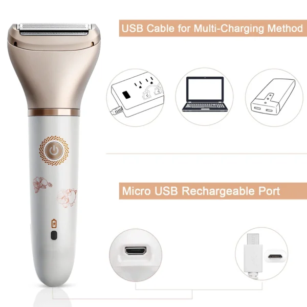 2-in-1 Ladies Hair Removal Shaver Full Body Washable