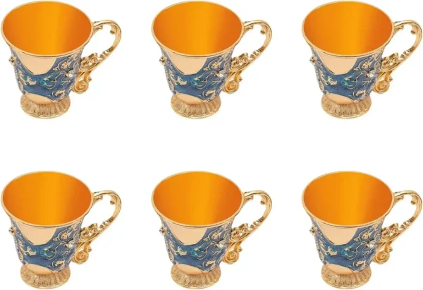 Vintage Turkish Tea & Coffee Set with Tray & 6 Glasses