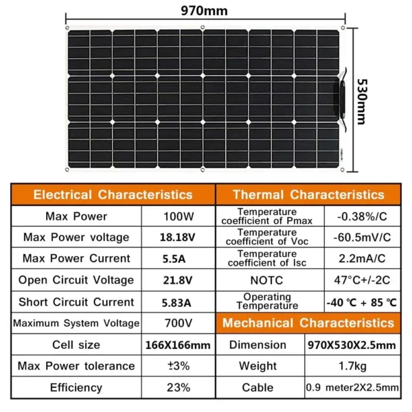 S17e0a0fadbea47b19ee47e8ad5ac744dG.webp 12V Flexible Solar Panel 100W Waterproof