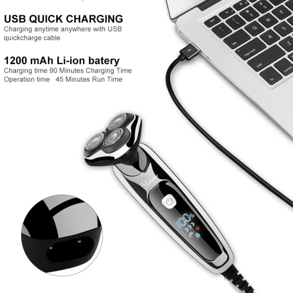 3-in-1 Electric Razor Wet & Dry Rechargeable Grooming Kit