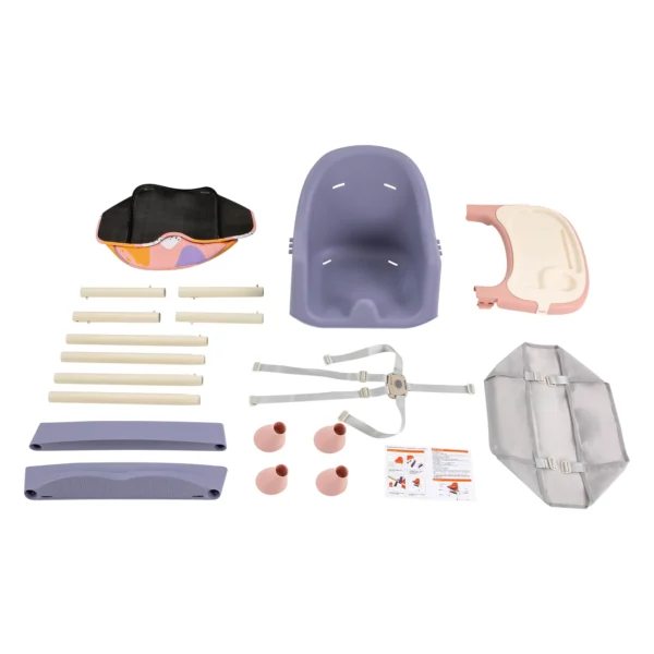 4-in-1 Folding Baby High Chair with Tray & Footrest