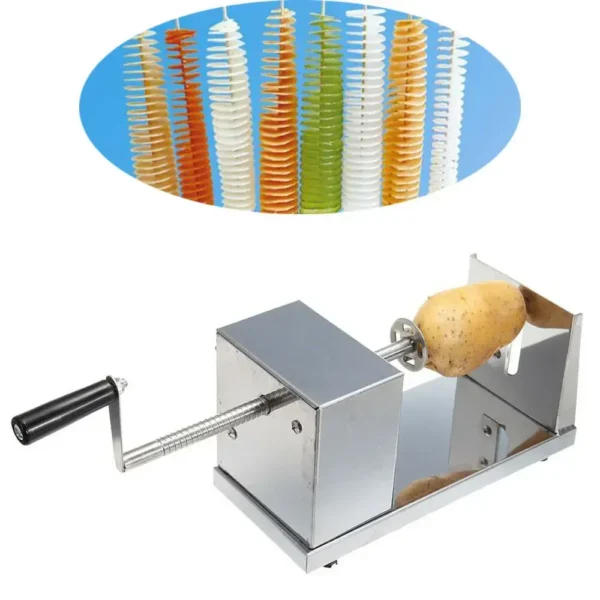 Stainless Steel Potato Spiral Cutter, Fruit & Chip Slicer