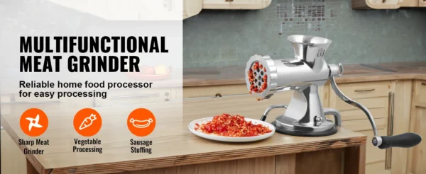 Manual Meat Grinder Stainless Steel Meat Mincer with Clamp