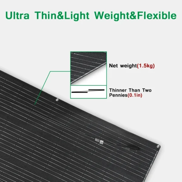 ETFE Flexible Solar Panel 200W Kit 12V Off-Grid