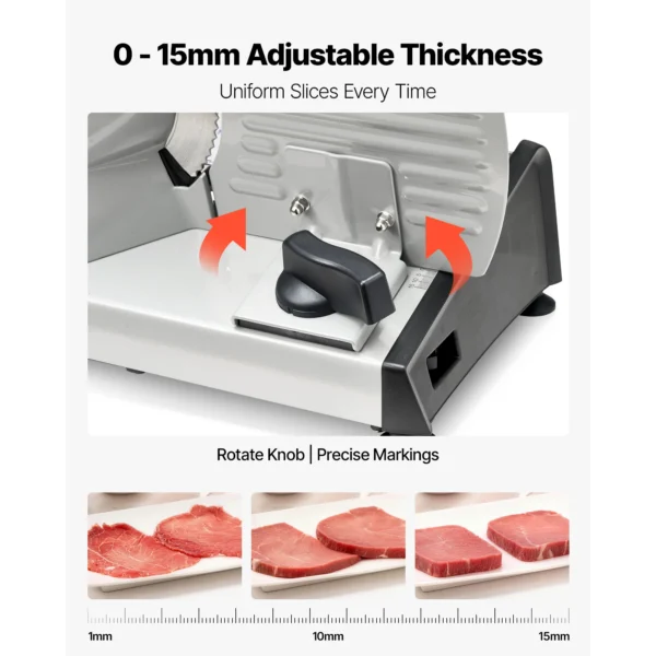 Electric Meat Slicer 0–0.6" Thickness