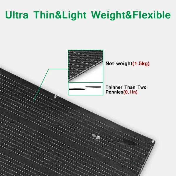 ETFE Flexible Solar Panel 200W Kit 12V Off-Grid