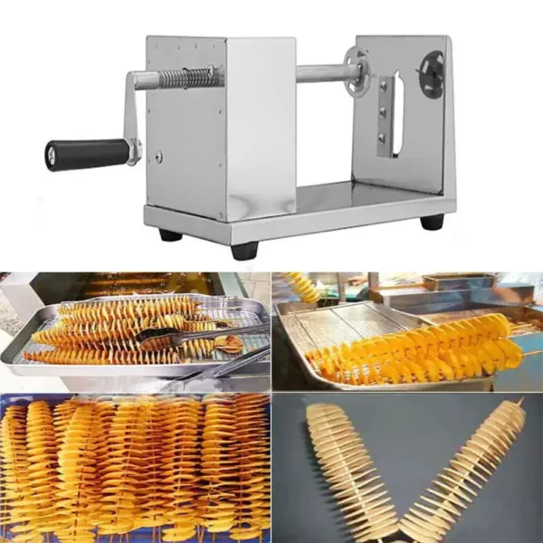 Stainless Steel Potato Spiral Cutter, Fruit & Chip Slicer