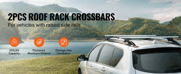 Adjustable Aluminum Roof Rack Crossbars 200lbs