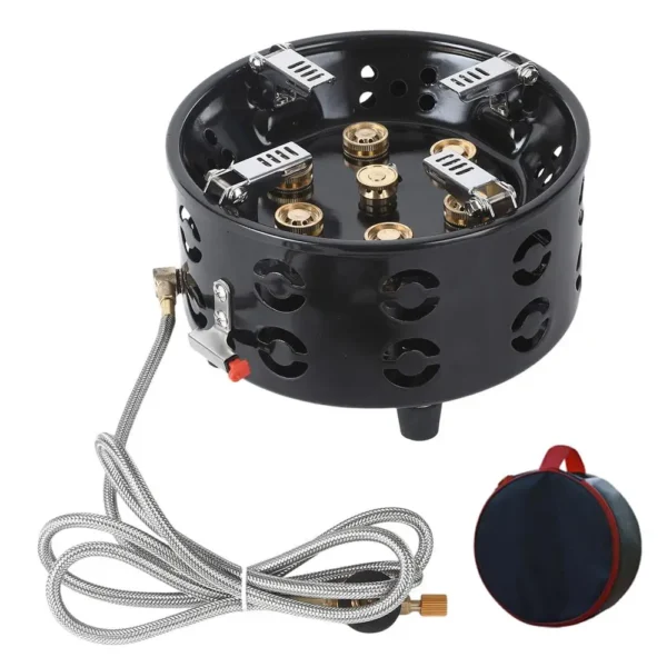 19800W Portable Camping Gas Burner, 7-Core, Electronic Ignition