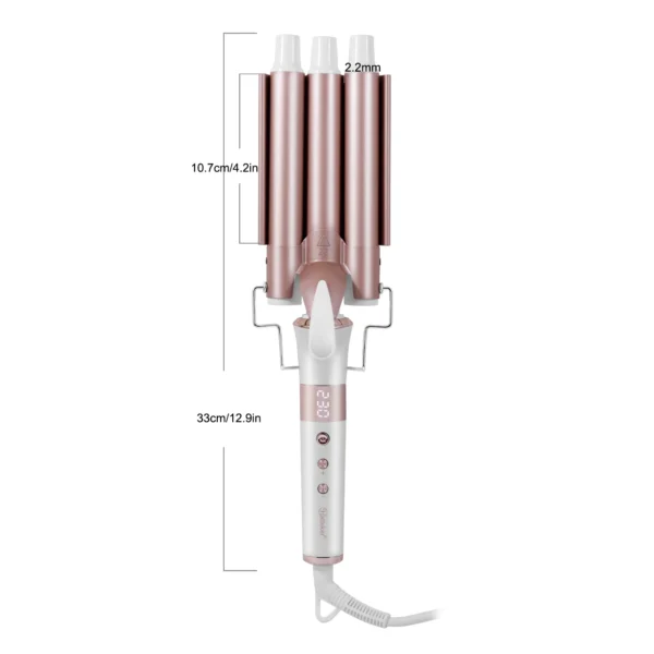 3-Barrel Curling Iron HT-128 Ceramic Hair Waver