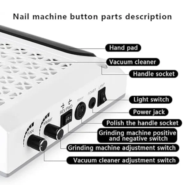 4-in-1 Professional Nail Drill Machine with LED & Dust Collector