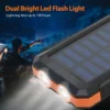 S3a13725d841d4d4fbb0317acc3c75670d.webp Solar Power Bank Waterproof Dual USB Charger with LED Flashlight