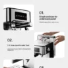 850W 20Bar Semi-Automatic Espresso Machine with Steam Wand