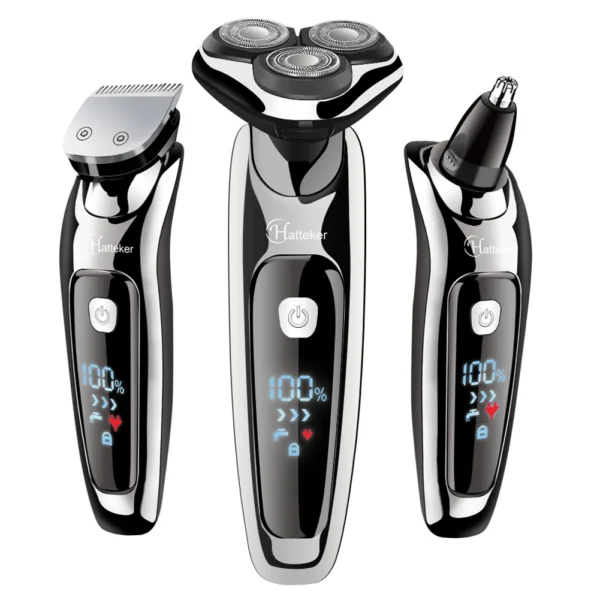 3-in-1 Electric Razor Wet & Dry Rechargeable Grooming Kit