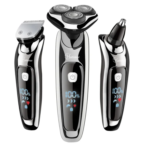 3-in-1 Electric Razor Wet & Dry Rechargeable Grooming Kit