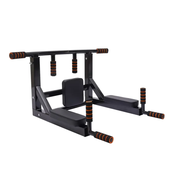 Wall Mounted Pull Up Bar & Dip Station 440lbs Heavy Duty
