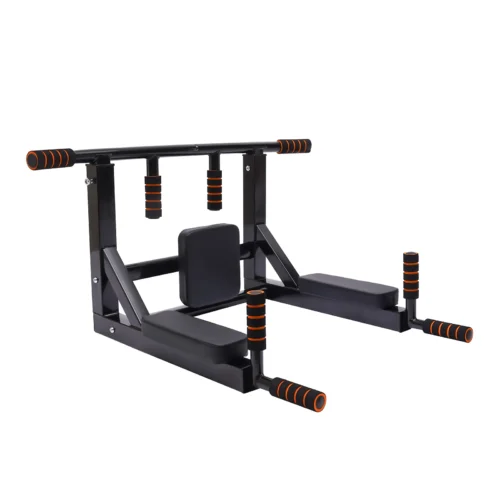 Wall Mounted Pull Up Bar & Dip Station 440lbs Heavy Duty