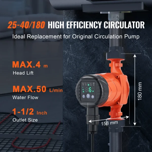 Hot Water Recirculating Pump 50–67L/min NPT