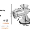 Manual Meat Grinder Stainless Steel Meat Mincer with Clamp