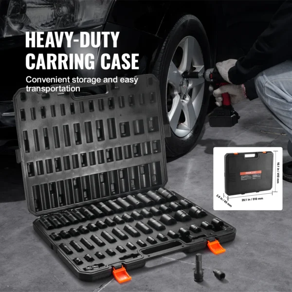 59-Pc Impact Socket Set SAE & Metric Cr-Mo Steel