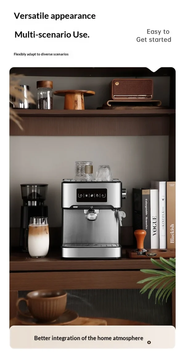 850W 20Bar Semi-Automatic Espresso Machine with Steam Wand