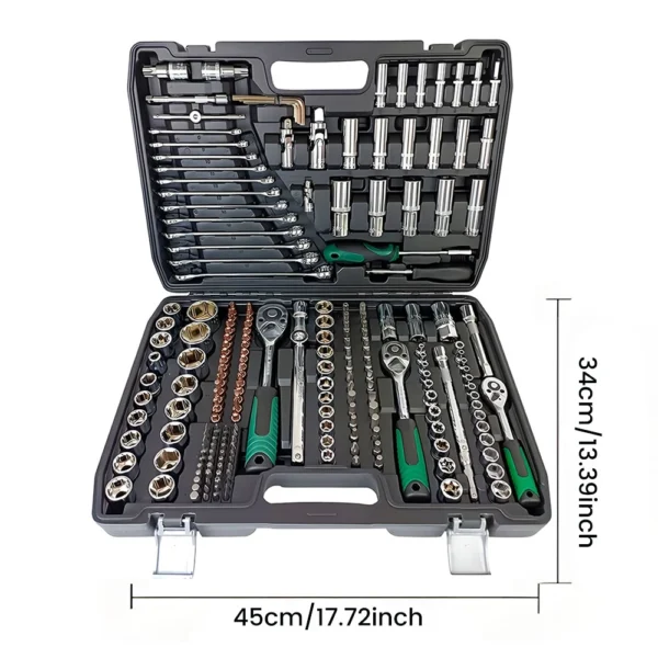 Podofo 214PCS Socket Wrench Set 1/4 3/8 1/2 Ratchet Kit