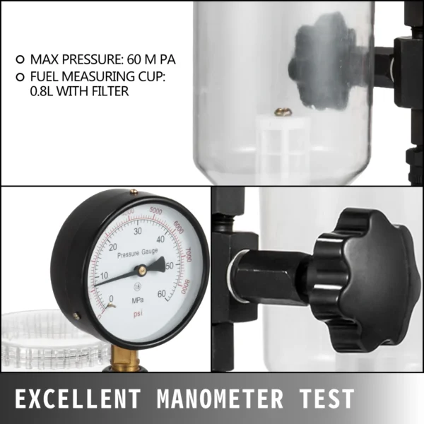 Diesel Injector Nozzle Tester 6000PSI Dual Gauge