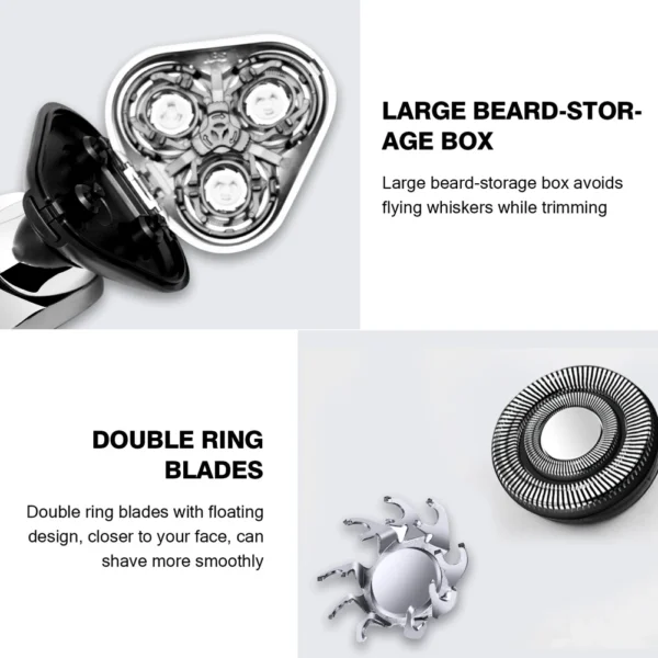 3-in-1 Electric Razor Wet & Dry Rechargeable Grooming Kit