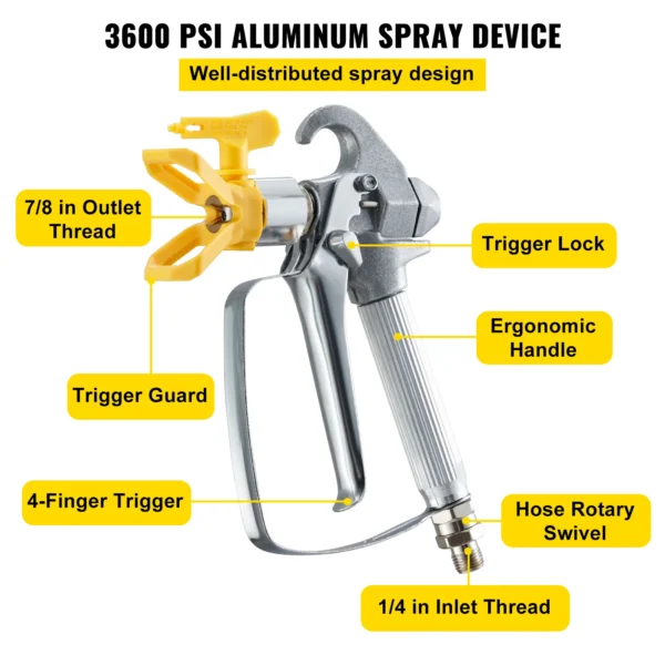 50ft Airless Paint Spray Hose Kit 3600 PSI w/517 Tip
