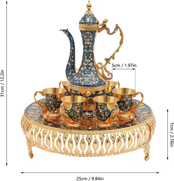 Vintage Turkish Tea & Coffee Set with Tray & 6 Glasses