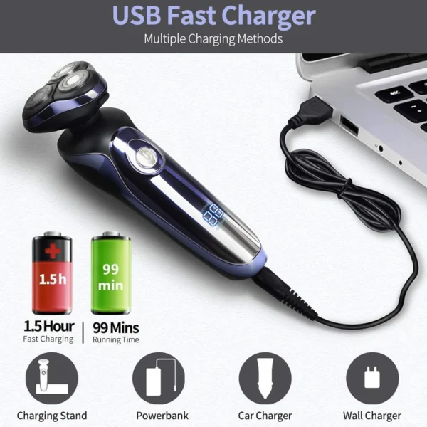 5-in-1 Electric Shaver for Men 3D Rotary Grooming Kit