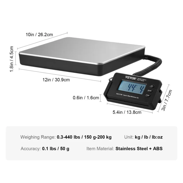 S78ef09bb40114c92b36a182a8bddb913i.webp 440lbs Digital Shipping Scale with LCD Display