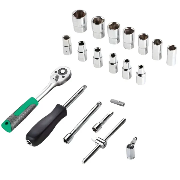 Podofo 214PCS Socket Wrench Set 1/4 3/8 1/2 Ratchet Kit
