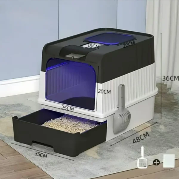 XXL Cat Litter Box with Scoop & Deodorizer Set