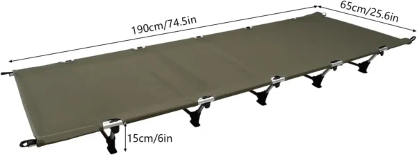 Folding Camping Bed Aluminium Travel Cot with Carry Bag