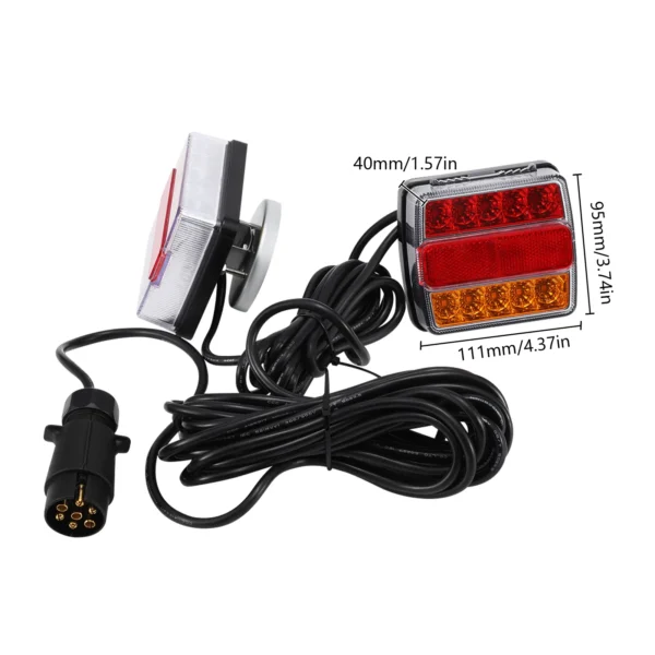 LED Trailer Rear Light Set 12V with 7-Pin Plug