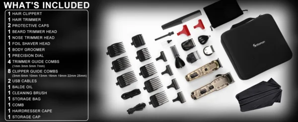 Hair Clipper Set, Skin Fade & Beard Trimmer (2pcs)
