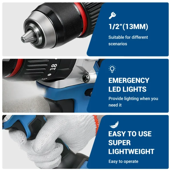Drillpro 20V Brushless Cordless Drill 120Nm 13mm Chuck