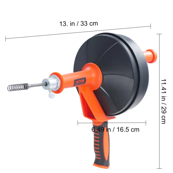 25Ft Drain Auger Plumbing Snake w/ Drill Attachment