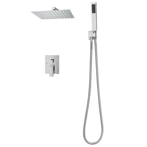 SucceBuy Rainfall Shower System with Handheld Spray Wall Mounted