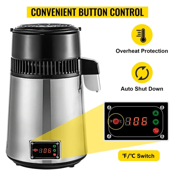 4L Water Distiller 1L/H Touch Screen Purifier