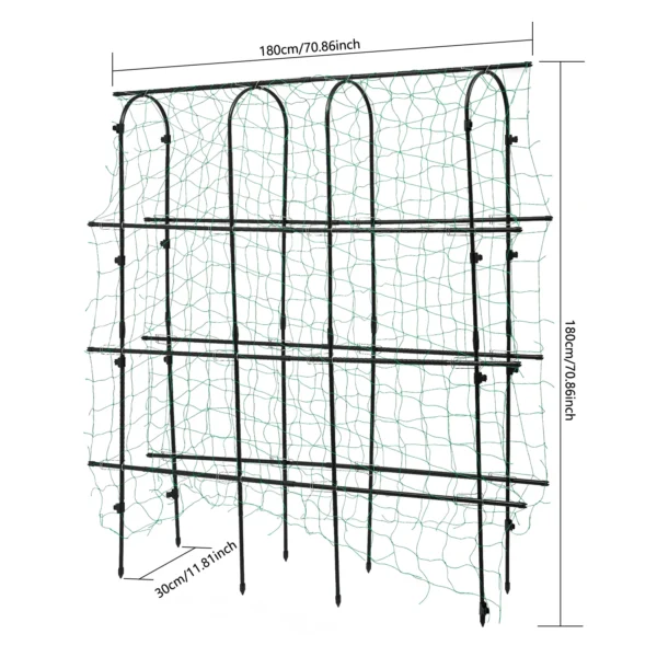 180×30×180cm Garden Arch Trellis with Netting