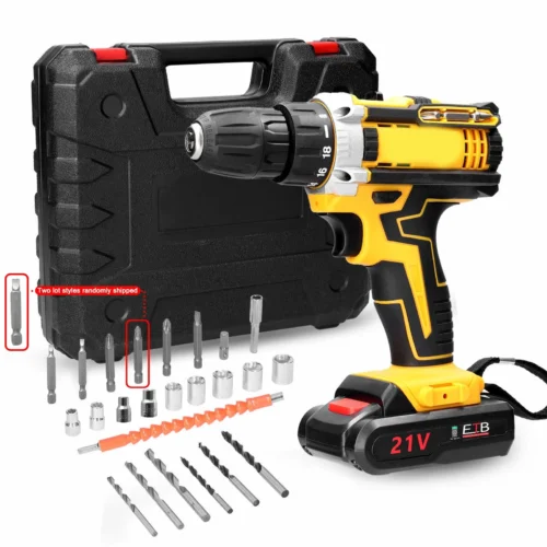 Battery-powered drill, 21 V, 2 speeds, 18 torque settings
