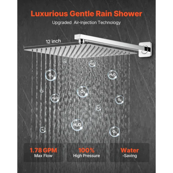 SucceBuy Rainfall Shower System with Handheld Spray Wall Mounted