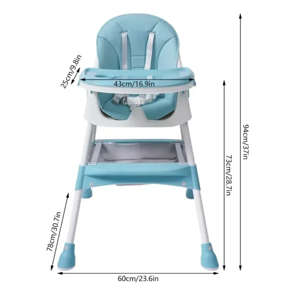 Baby High Chair Adjustable with Tray from Birth