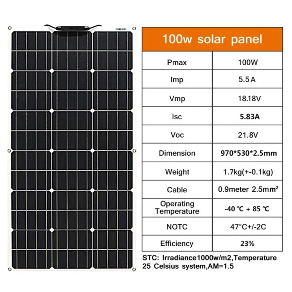 Sba2d7187ec8046d5a05f45cc35b9c9b5g.webp 12V Flexible Solar Panel 100W Waterproof